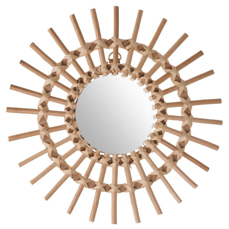 Deco Miroir Soleil Rotin