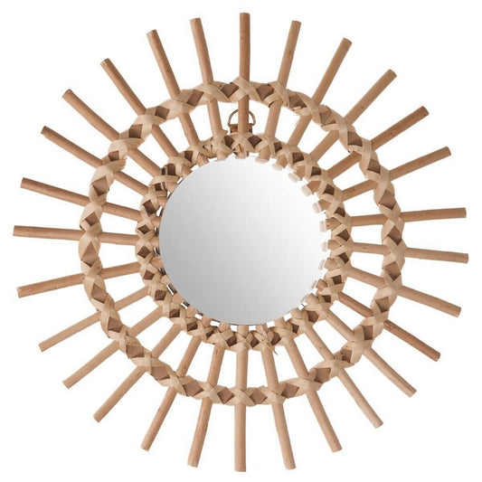 Deco Miroir Soleil Rotin